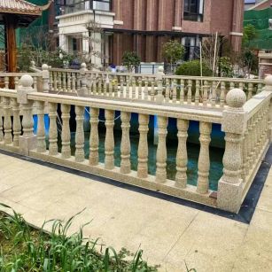 吐鲁番黄金麻花岗岩石材栏杆，扶手，将军柱，花瓶柱