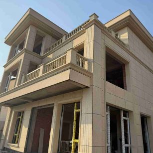 吐鲁番 黄金麻花岗岩石材荔枝面外墙干挂效果展示