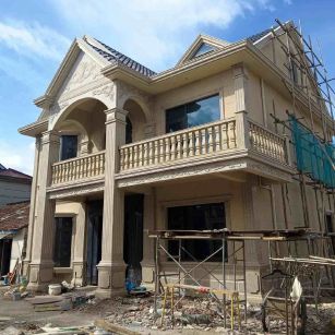 吐鲁番 黄金麻花岗岩石材私人别墅雕花门楼柱阳台栏杆