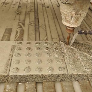 吐鲁番 芝麻白花岗岩石材盲人石、盲道石、盲点石