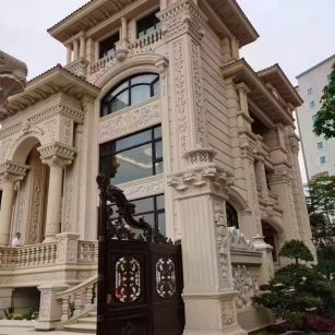 吐鲁番 黄金麻花岗岩别墅外墙干挂效果展示