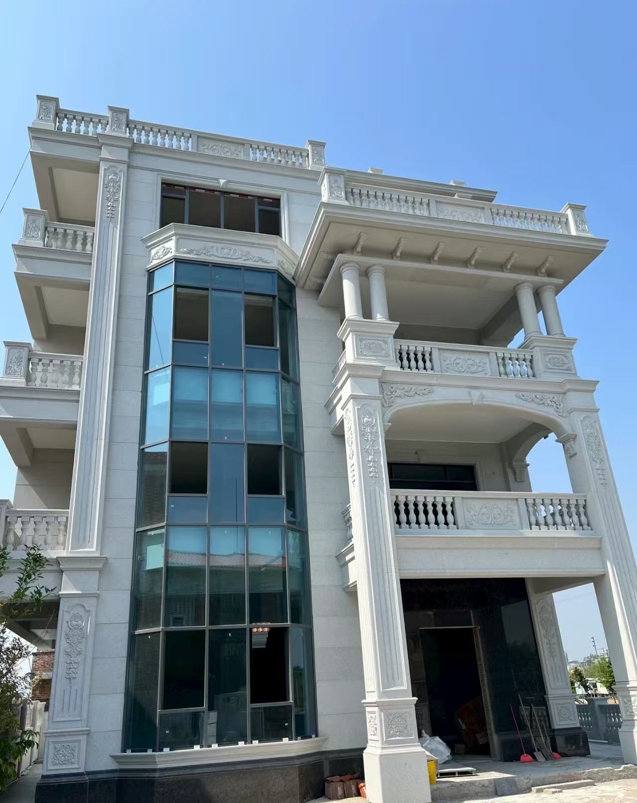 吐鲁番 白麻花岗岩别墅外墙干挂效果展示