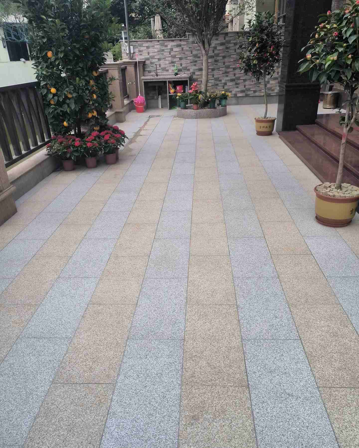 吐鲁番 黄金麻白麻荔枝面庭院铺装展示